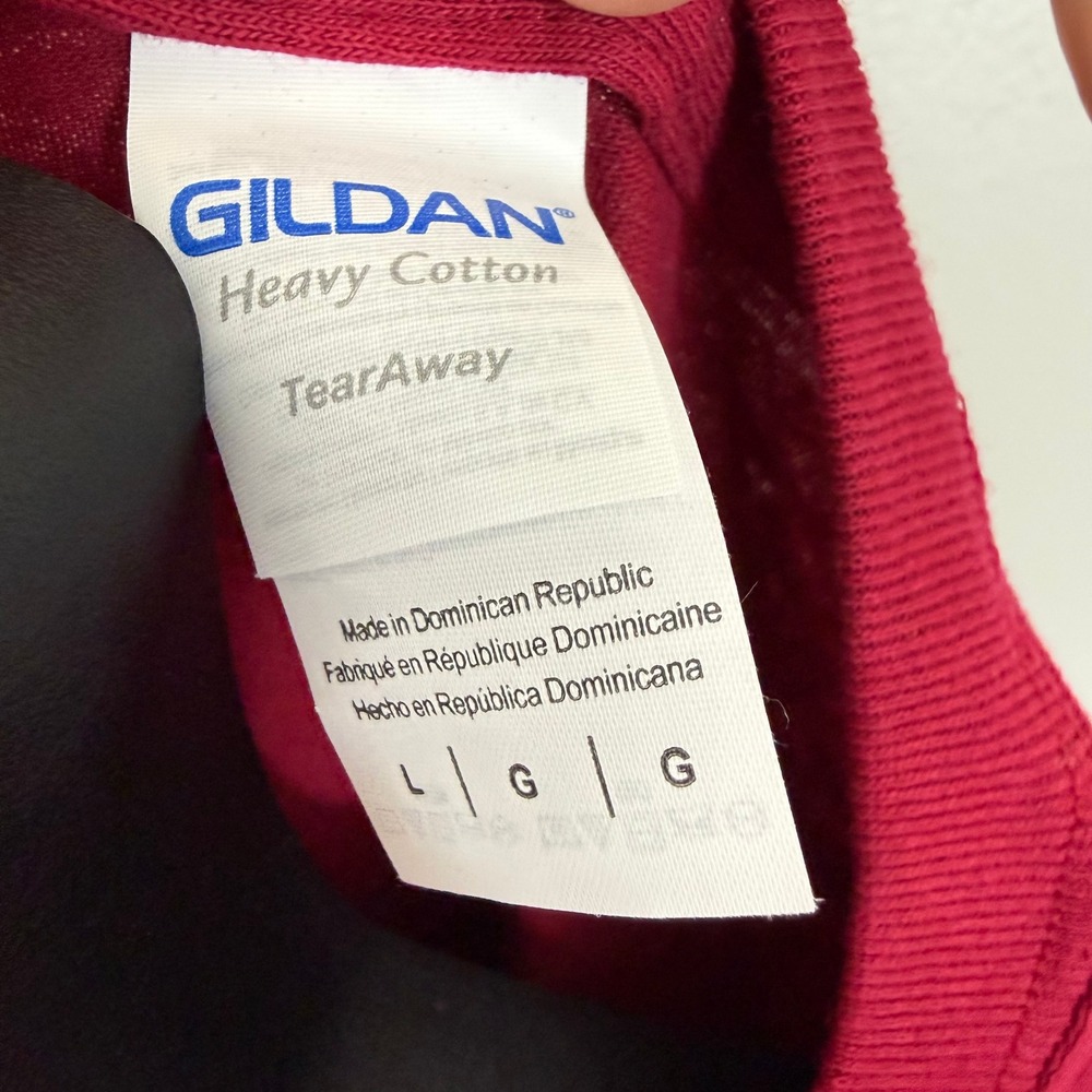 Gildan T-Shirt Mens Large Troy Trojans Army ROTC Army Strong Graphic Red Tee - Picture 3 of 5